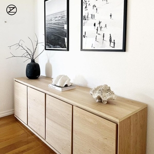 <span class=keywords><strong>Meuble</strong></span> <span class=keywords><strong>TV</strong></span> sur pied en bois massif, <span class=keywords><strong>meuble</strong></span> d'entrée en noyer noir, <span class=keywords><strong>meuble</strong></span> <span class=keywords><strong>de</strong></span> rangement moderne et minimaliste en chêne blanc - Product Image 2