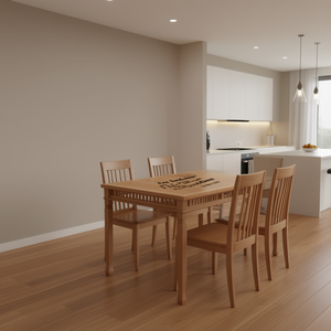 Mesa de Comedor de Madera de Teca, Diseño Cuadrado Tradicional, Acabado a Base de Agua, Muebles para el Hogar - Product Image 2