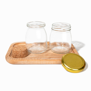 Botella de vidrio de pudín vacía de 100ml y 200ml con tapa de corcho, tarro de yogur de pudín para contenedor de alimentos - Product Image 2