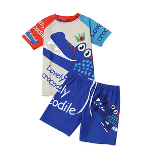 Traje de baño para niños, traje de baño de dos piezas con dibujos de dinosaurios UPF50 Plus, traje de baño de secado rápido para niños, ropa de playa de verano - Product Image 2