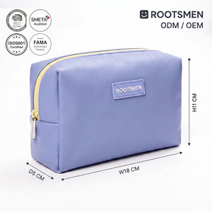 Sac cosmétique en cuir PU résistant à l'eau BSCI avec fermeture éclair, couleur et taille personnalisables, pour organiser le maquillage, utilisation quotidienne en voyage - Product Image 1