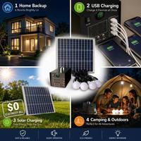 Système solaire domestique portable HAYOEN LiFePO4 12,8V 15Ah, kit d'éclairage hors réseau, 6 ampoules LED 3W, panneau solaire monocristallin 30W
