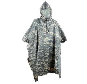 Poncho de pluie camouflage grande taille à couverture intégrale pour les participants aux entraînements en plein air, pour l'alpinisme, le camping et les aventures en terrain pluvieux - Product Image 1