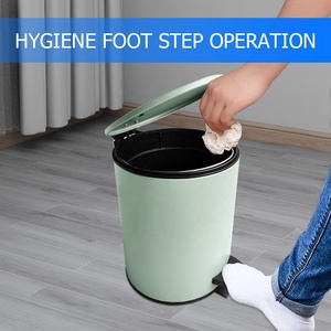 Poubelle ronde en métal en acier inoxydable avec fonctionnement à pédale pour l'élimination des déchets sanitaires - Product Image 3