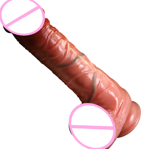 Vibrateur en gel de silice liquide Dong Big Brown à prix d'usine, doux, 100 % étanche, sensation réaliste, jouet sexuel pour femmes adultes - Product Image 1