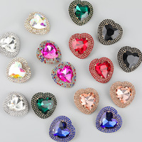Anting-anting besar berlian berwarna baru model bohemian bunga berlian imitasi wanita anting-anting kancing huggie