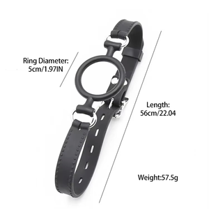 SM ağız Sex seks oyuncakları açık ağız topu Full tam silikon siyah Metal halka açık ağız fiş PU deri esaret yetişkin yüzük <span class=keywords><strong>Ring</strong></span> - Product Image 6