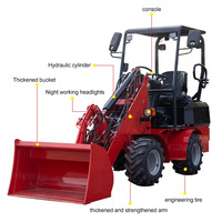 Chinois 1 tonne 2 tonnes 3 tonnes petit micro chargeur compact mini chargeuse sur pneus chargeuses frontales à vendre