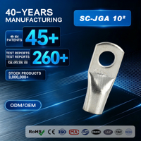 Connecteur de batterie moto SC-JGA-10, borne annulaire isolée en cuivre fin SC, 25 mm, trou de 4 mm, pour câble 4 mm², 12 V