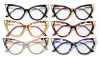 Nouvelles Lunettes Optiques Triangle Cat Eye Anti-Lumière Bleue Élégantes Simples Motif Léopard pour Ordinateur