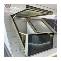 Vitrail de toit à ouverture verticale automatique pour entrée de villa individuelle, avec télécommande, cadre en alliage d'aluminium et isolation thermique