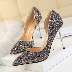 New Arrival European Fashion Bling Sequin Chaussure Femme Talon <b>Slide</b> Sandals Women Heels for Sexy Ladies Mules - Product Image 6