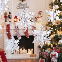 Décorations de flocons de neige de Noël, flocons de neige irisés 3D, flocons de neige en papier laser 3D pour un pays des merveilles hivernal