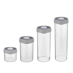 IKOO kitchen storage jar set vacuum glass jar with lids