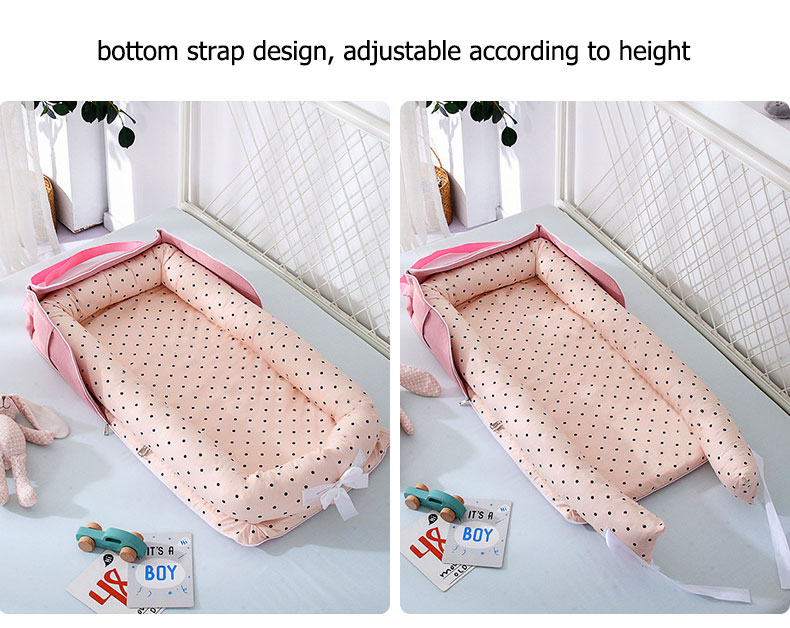 Infant Cotton Cradle Crib Newborn Basket Bassinet Newborn Bed Portable Baby Nest for Boys Girls Travel Cot Cushion