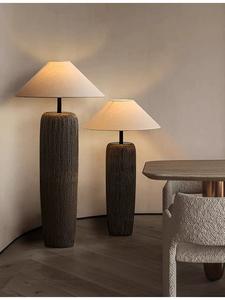 Lampe de sol en terre cuite japonaise Wabi-Sabi, lampe de table pour salon, hôtel, villa, B&B, lampe d'ingénierie simple, décoration de chambre à coucher - Product Image 4