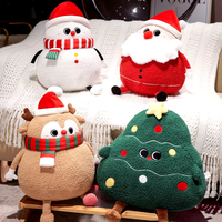 Jouets en peluche de Noël : Bonhomme de neige, Père Noël, Renne, Sapin – en polyester et coton PP, brodés, doux, décoratifs et réconfortants