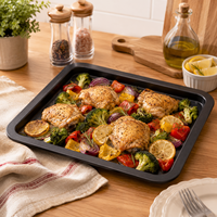 Plaque de cuisson rectangulaire antiadhésive personnalisable et durable à chauffage uniforme, pour biscuits et pâtisseries, fourniture OEM pour cuisine domestique