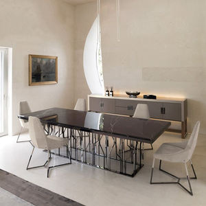 Table à manger moderne italienne à succès, rectangulaire, <span class=keywords><strong>Ginza</strong></span>, 8 places, métal, pierre, table à manger de luxe en marbre - Product Image 3