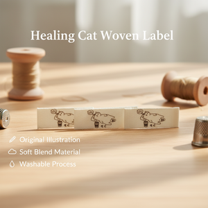 Sew on Custom Charm Patterns Logo Multi-Shape Non-Woven Washable <b>Machine</b> Woven Neck <b>Labels</b> for Clothing - Product Image 4