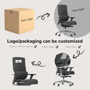 Foshan çin tarafından Modern lüks ergonomik döner ofis koltuğu-BIFMA sertifikalı yönetici koltuğu ayarlanabilir kafalık Metal kumaş