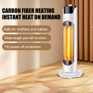 800W Portable Carbon Fiber Heating Tube <strong>Heater</strong> with Oscillation Cylindrical Floor Standing Space <strong>Heater</strong> Wide Coverage Manual OEM - Product Image 5