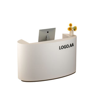 Moderno Bancone Reception di Lusso in Stile Crema per Saloni di Bellezza Negozi di Abbigliamento Piccolo Semplice Banco Cassa per Uffici Centri Commerciali - Product Image 5