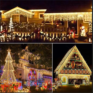 Guirnalda de <span class=keywords><strong>Luces</strong></span> LED Solares en <span class=keywords><strong>Cascada</strong></span>, <span class=keywords><strong>Luces</strong></span> de <span class=keywords><strong>Navidad</strong></span> de Colores de Cuento de Hadas, Resistentes al Agua IP65 para Exteriores, 3.5M 4M, 50000 Horas de Duración, para Fiestas - Product Image 3