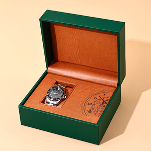 Boîte à montre grise pour homme, boîte à montre avec couvercle ciel et terre, emballage en papier rigide, vente en gros - Product Image 4