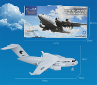 AiJH Epp C17 RTF Avion modèle télécommandé avec éclairage LED nocturne, jouet avec télécommande, Ucak Aviones Jet Glider, avion RC, jouets d'avion