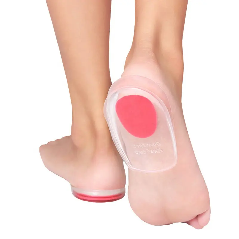 Free sample online shopping pu gel heel height increase insoles silicone heel pad cup cushion for flat foot