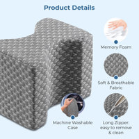 Oreiller orthopédique en mousse à mémoire de forme pour genoux entre les jambes Positionneur Oreillers pour douleur à la hanche Soulagement de la douleur au bas du dos Sciatique Chirurgie Cadeaux