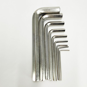 Jeu de clés à douille hexagonales métriques à tête plate en forme de L, 9 pièces, nickelées, outil de <span class=keywords><strong>quincaillerie</strong></span>, accessoires pour guitare, jeu d'outils à douille hexagonale - Product Image 6