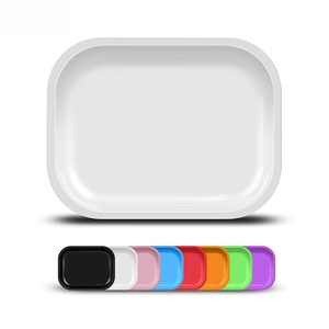Factory Wholesale Custom Logo Smoking Metal Rolling Tray Solid Color Serving Trays Blank <b>Herb</b> Tobacco Smoke Tin Rolling Tray - Product Image 3