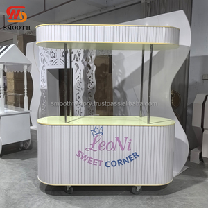 Chariot à bonbons en acrylique personnalisé pour décoration de fête, chariot à gâteaux mobile, table de dessert pour mariage, décoration d'événements - Product Image 6