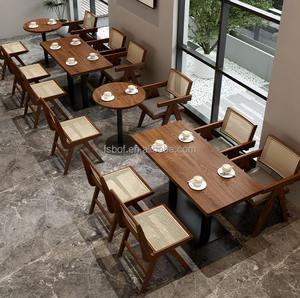 Silla de ratán de madera sólida, tavern, leche, té, cafetería, restaurante occidental, ocio, bar, mesa, combinación - Product Image 1
