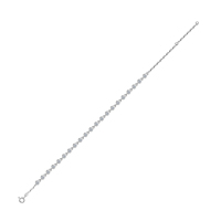 Gelang Tenis Moissanite Perak Sterling 925 Setting Bezel Dapat Disesuaikan 19cm Perhiasan Harian Wanita Hadiah