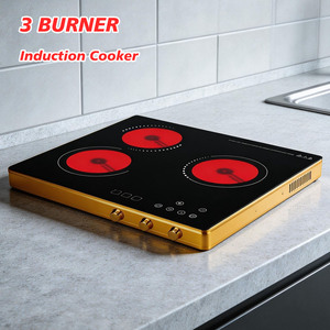 Cocina de Inducción Comercial de 3 Quemadores, 3500W 5000W, Acero Inoxidable de Alta Resistencia, Calentamiento Rápido, Tres Zonas Independientes - Product Image 3