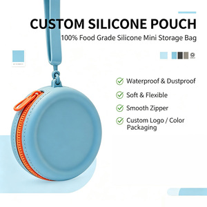 Pochette de voyage en silicone personnalisée sans BPA, étanche, mini étui de rangement à fermeture éclair pour clés, écouteurs, friandises pour animaux, OEM ODM, échantillon gratuit - Product Image 4