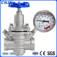 Vanne de régulation de maintien de la soupape de réduction de pression CNJS avec jauge pour système de chauffage en acier inoxydable femelle NPT/BSPT