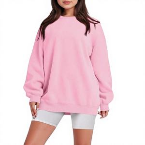 Sudadera de Cuello Redondo para Mujer, Personalizada OEM, Nueva Moda, Transpirable, de Poliéster/Algodón, Bordada, Informal, 240g, Tejido de Punto, Venta al Por Mayor - Product Image 3