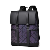 Sac à dos unisexe grande capacité pour les trajets quotidiens en extérieur, en polyester Oxford imperméable, motif losanges, pour étudiants et loisirs