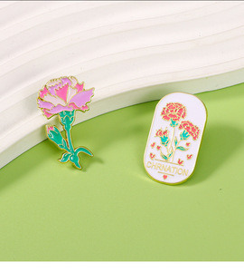 Insignias de clavel Broches de flores metálicas para bolsos Tendencias creativas Flores Pin para ropa - Product Image 1