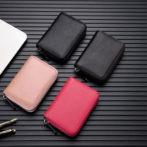 Pu Leather Zipper Anti-Theft Men's Bag Women's Daily Portable Ultra-Thin Anti Magnetic Credit Card Holder Coin <b>Purse</b> - Product Image 2