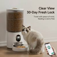 Distributeur automatique de nourriture intelligent pour animaux de compagnie en acier inoxydable avec minuterie WiFi, bol amovible pour chats et chiens