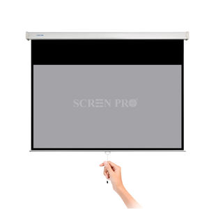 Pantalla de Proyección Manual SCREEN PRO SRC con Amortiguación, Retracción Lenta, Autobloqueo, Anti-Enrollamiento, Color Gris, Fibra de Vidrio - Product Image 1