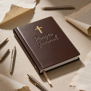 Carnet de Prières et de Gratitude Personnalisé, Journal <span class=keywords><strong>Quotidien</strong></span> en Cuir avec Versets Bibliques, Journal Inspirant et Dévotionnel - Product Image 4