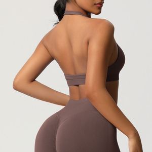 Sujetadores deportivos sin costuras <span class=keywords><strong>de</strong></span> talla grande XXL para pechos grandes, tipo halter, sin espalda, para entrenamiento, <span class=keywords><strong>cerca</strong></span> <span class=keywords><strong>de</strong></span> <span class=keywords><strong>mí</strong></span>. - Product Image 4
