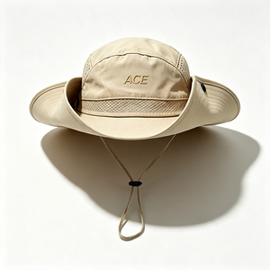 Chapeau de pêcheur pour homme à large bord, en toile respirante avec protection UV, sangle de menton réglable, idéal pour la pêche et la randonnée en été - Product Image 5