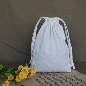 Bolsa Ecológica de Algodón y Lino con Cordón, Bolsa de Embalaje y Cosméticos con Logotipo Personalizado y Serigrafía - Product Image 3